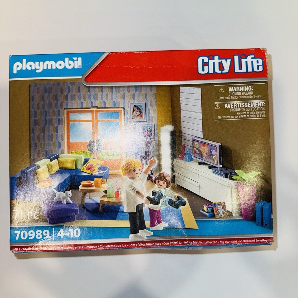 Playmobil City Life 70989 Family Room Modern House Open Box Complete New Inside